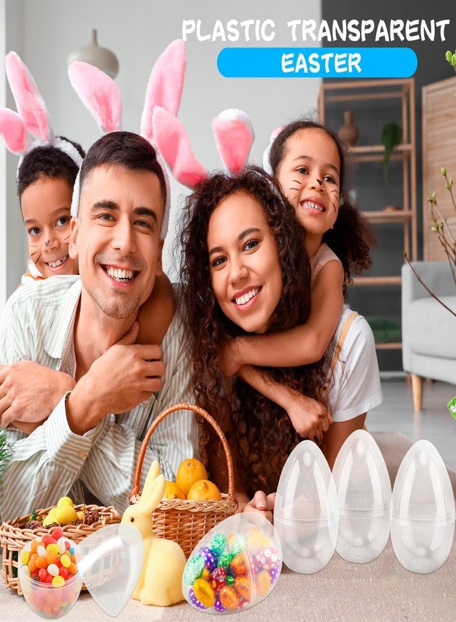 Restroma 18 Pcs 4.5 Inch Large Clear Easter Eggs Empty Fillable Plastic Surprise Egg Big Transparent Easter Eggs for Easter Party Supplies Hunt Decoration - Image 4